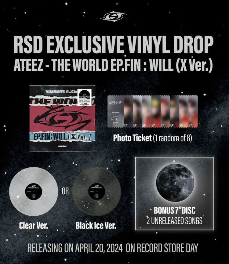 [PRE-ORDER ONLY] ATEEZ THE WORLD EP.FIN : WILL (X VER.) [7INCH VINYL + RANDOM COLOR LP]