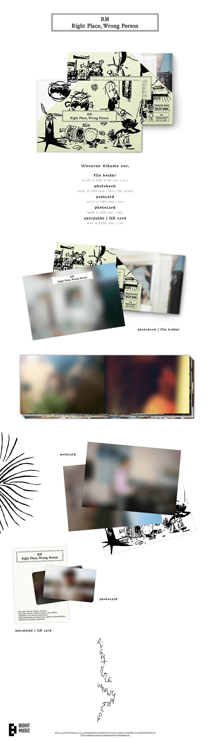 [PRE-ORDER ONLY] [WEVERSE] RM(BTS) 'RIGHT PLACE, WRONG PERSON' (WERVERSE ALBUMS VER.)