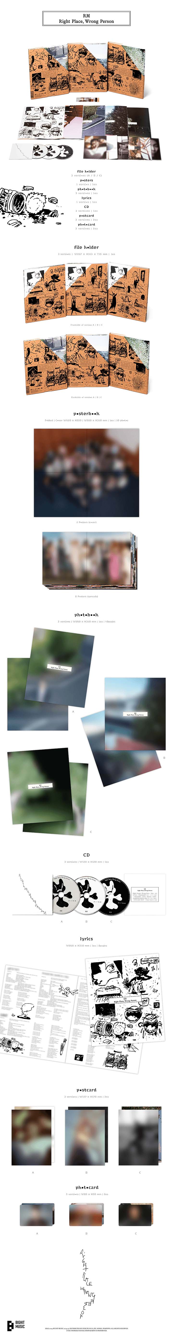 [PRE-ORDER ONLY] [WEVERSE] RM(BTS) 'RIGHT PLACE, WRONG PERSON' (SET)