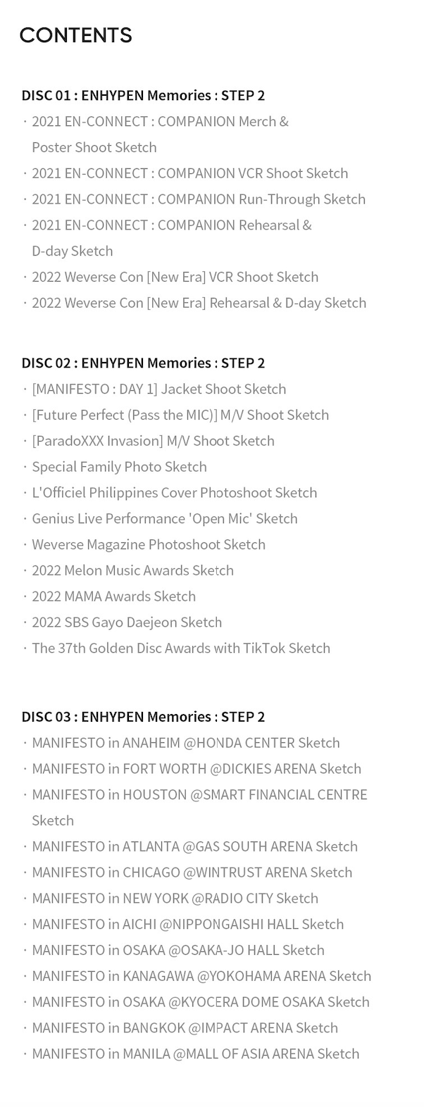 ENHYPEN MEMORIES : STEP 2 DIGITAL CODE + DVD + PIECES OF MEMORIES [2021-2022] SET