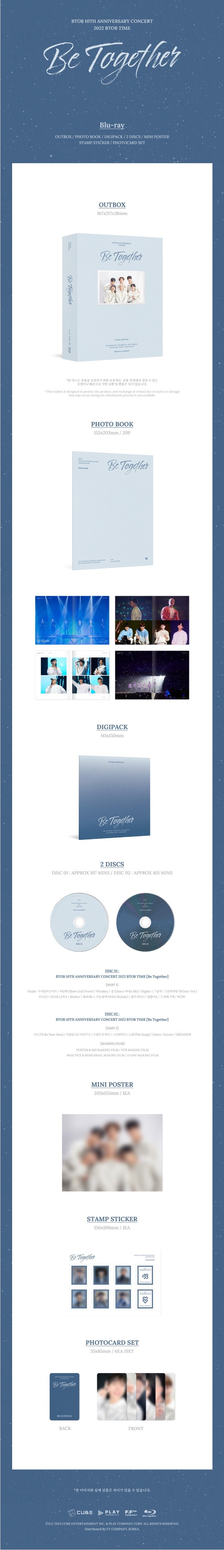 BTOB - 10TH ANNIVERSARY CONCERT 2022 BTOB TIME [BE TOGETHER] BLU-RAY (2 DISC)