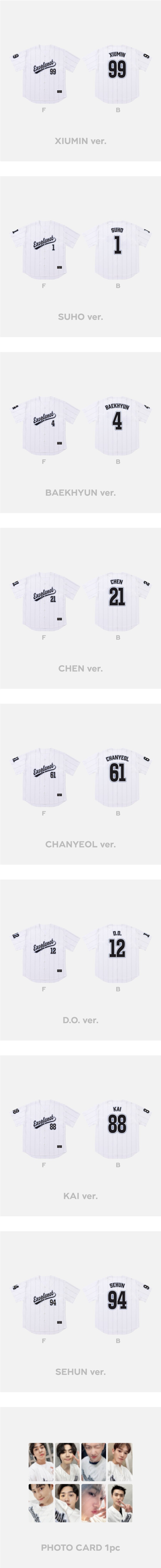 EXO [CREAM SODA] BASEBALL UNIFORM B VER.