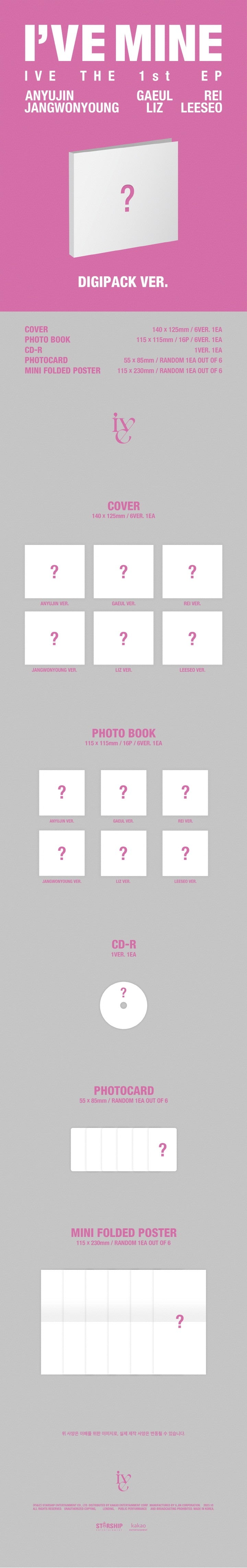 [STARSHIP] IVE 1ST EP [I'VE MINE] (VER SET+DIGIPACK SET)