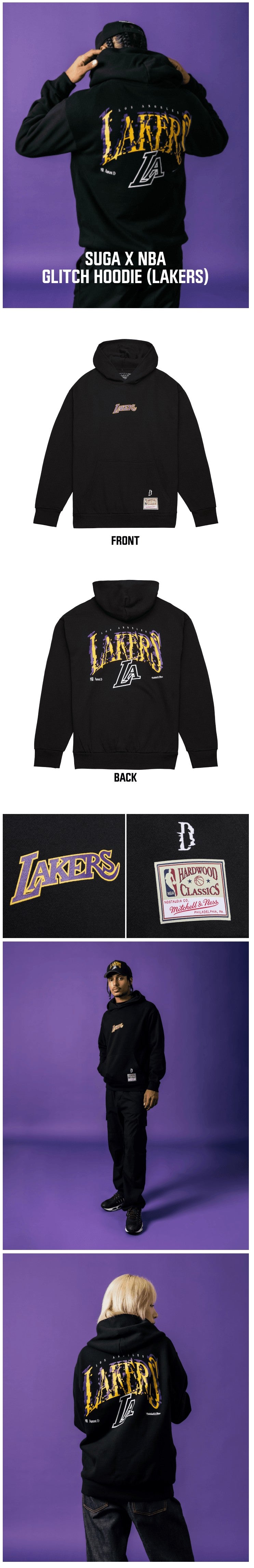 BTS SUGA X NBA GLITCH HOODIE (LAKERS)