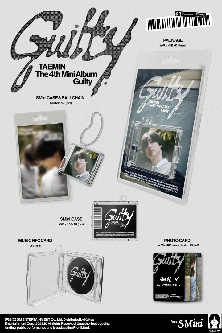 [PRE-ORDER ONLY] TAEMIN - [GUILTY] (4TH MINI ALBUM) (SMART ALBUM)