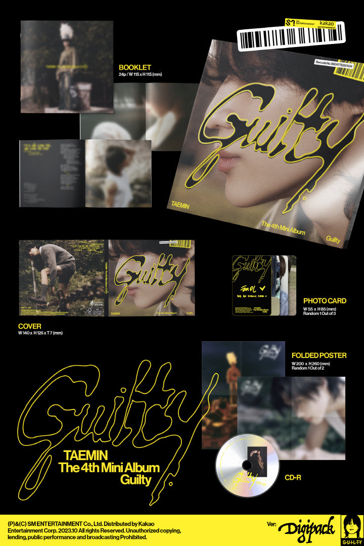 [PRE-ORDER ONLY] TAEMIN - [GUILTY] (4TH MINI ALBUM) (DIGIPACK VER.)