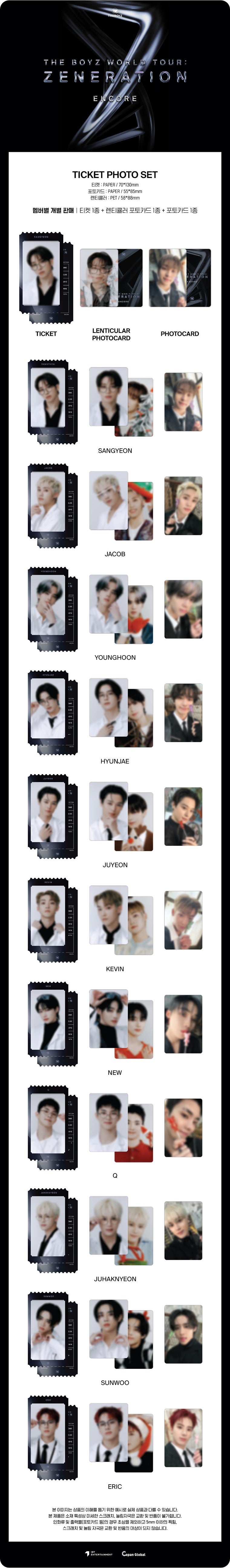 THE BOYZ [ZENERATION ENCORE] TICKET PHOTO SET