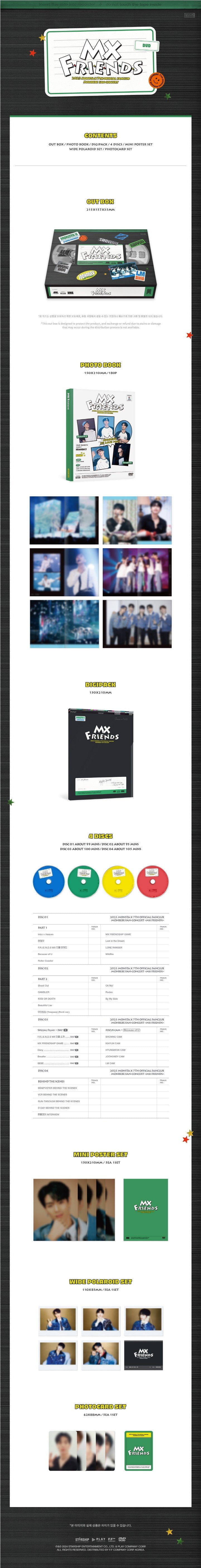 [STARSHIP] MONSTA X 2023 MONSTA X 7TH OFFICIAL FANCLUB MONBEBE FAN-CONCERT [MX FRIENDS] DVD (4 DISC)