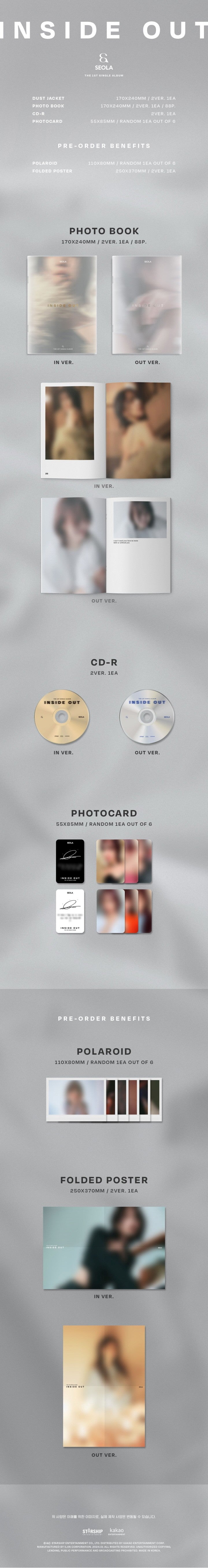 SOUND WAVE [PHOTO CARD] SEOLA [INSIDE OUT] (1ST SINGLE ALBUM) SET