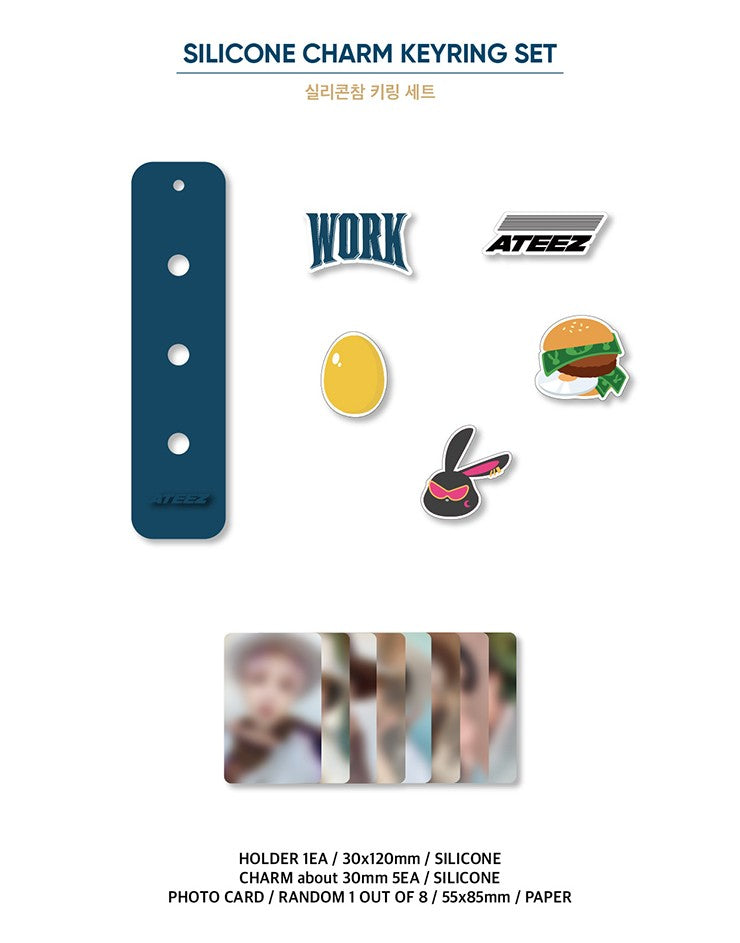 ATEEZ [GOLDEN HOUR : PART.1] SILICONE CHARM KEYRING SET