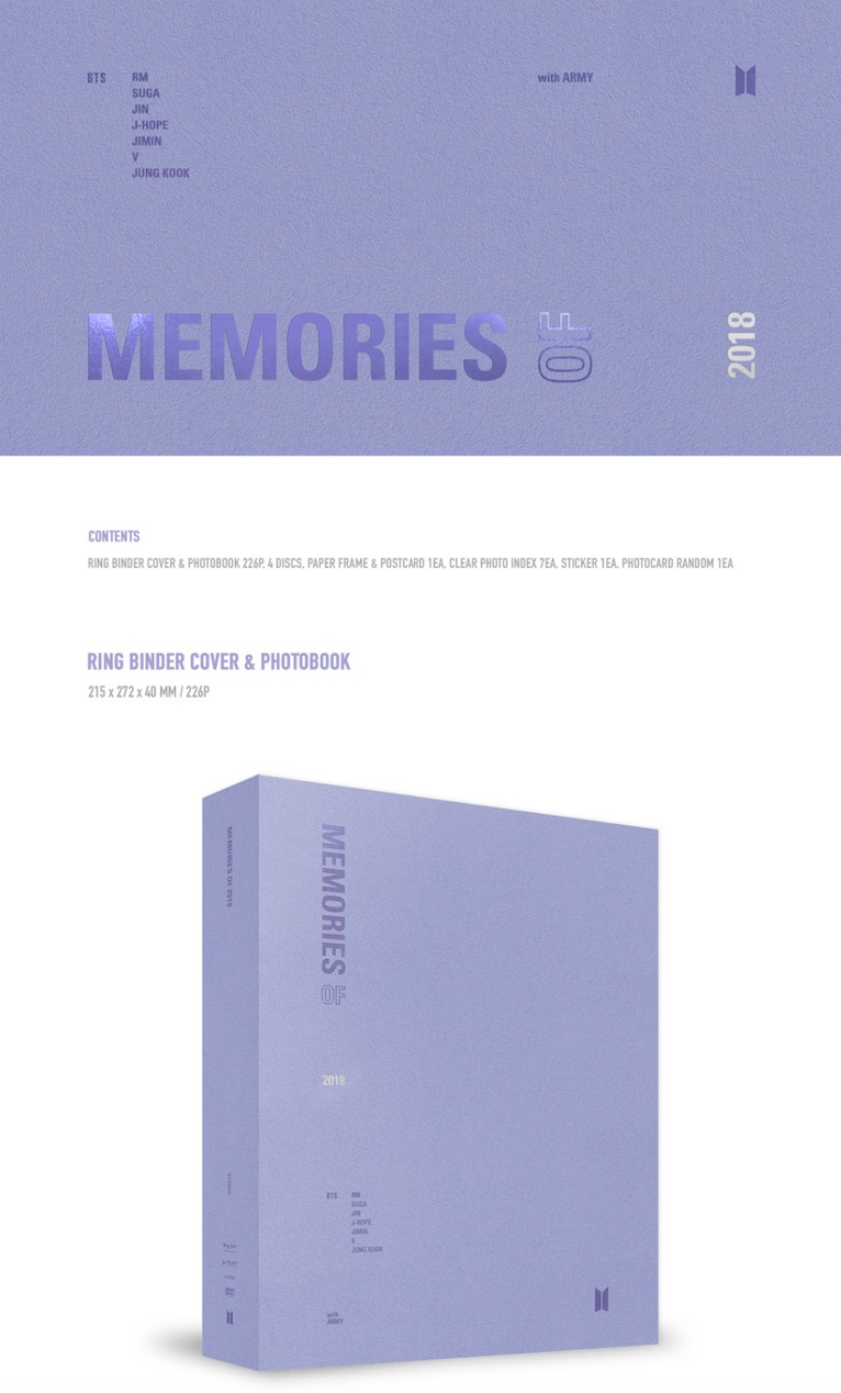 BTS – MEMORIES OF 2018 DVD – SSKpopstore