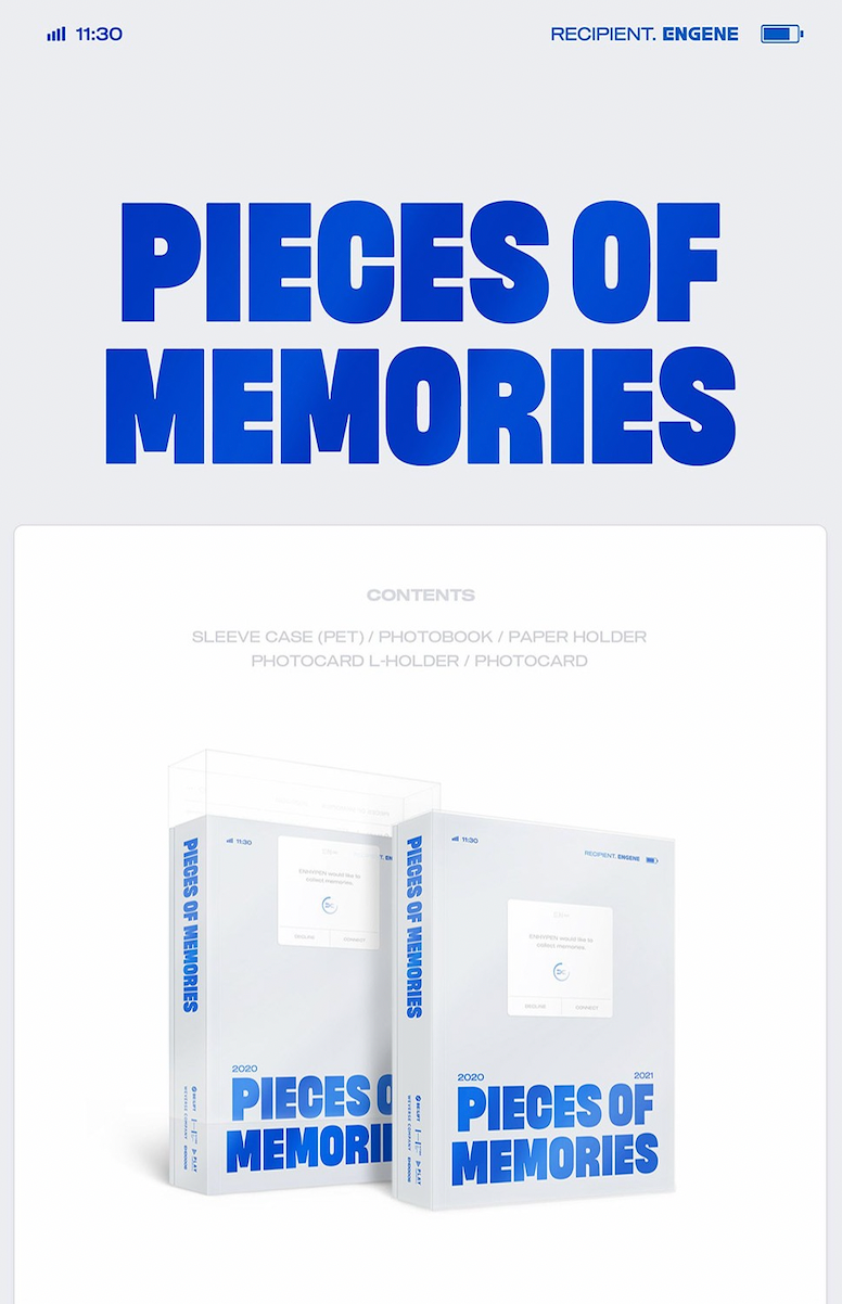 ENHYPEN PIECES OF MEMORIES & MEMORIES : STEP 1 DVD