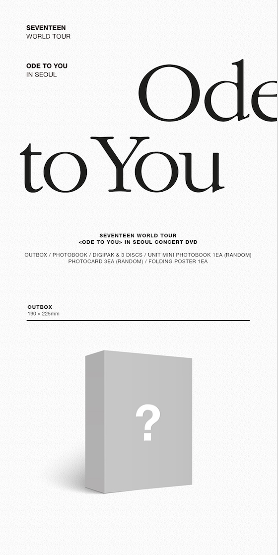 SEVENTEEN – SEVENTEEN WORLD TOUR [ODE TO YOU] IN SEOUL DVD (3 DISC)