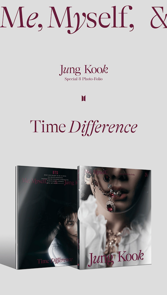 JUNG KOOK SPECIAL 8 PHOTO-FOLIO ME, MYSELF, AND JUNG KOOK 'TIME DIFFERENCE'