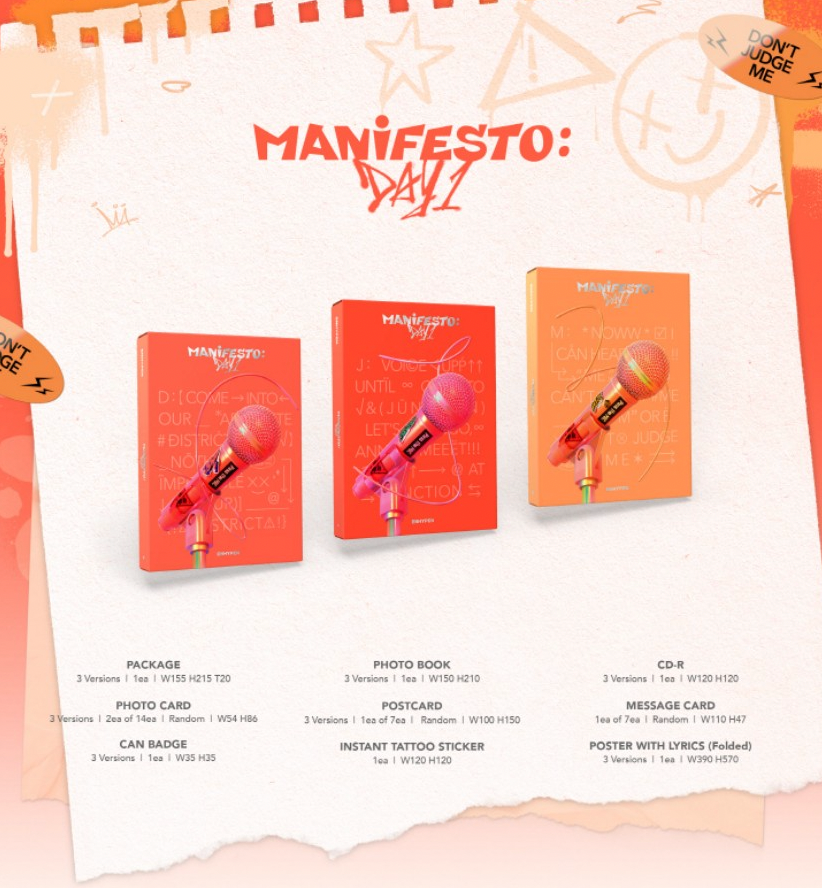 [WEVERSE] ENHYPEN - MANIFESTO : DAY 1 (SET) + MANIFESTO : DAY 1 (ENGENE ver.) (SET)