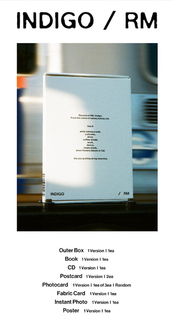 [WEVERSE] RM (BTS) - INDIGO (BOOK EDITION)