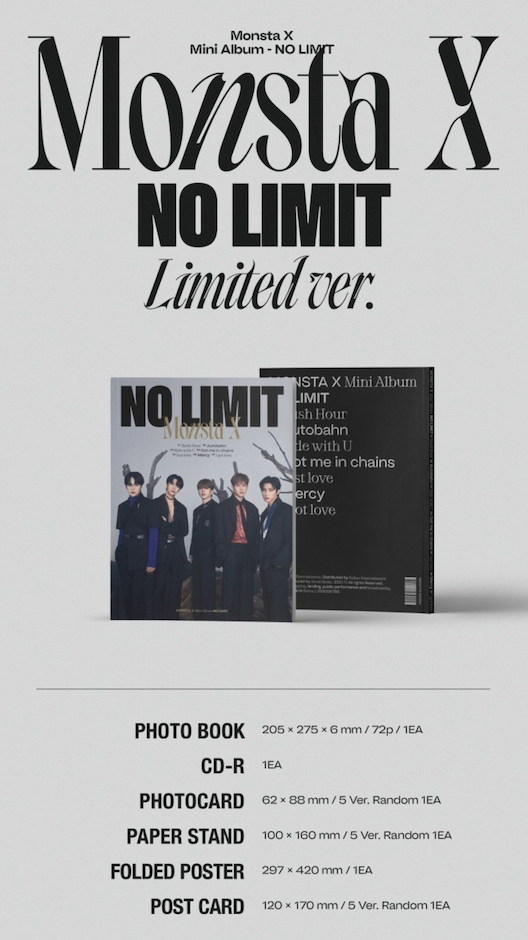 MONSTA X - NO LIMIT (10TH MINI ALBUM) LIMITED VER.