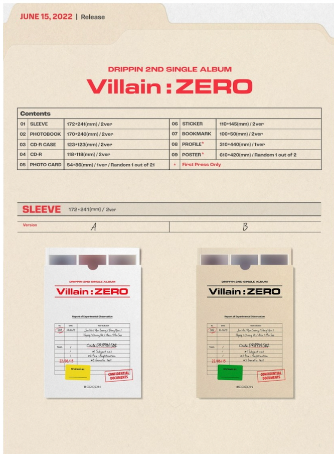 DRIPPIN - VILLAIN : ZERO (2ND SINGLE ALBUM)