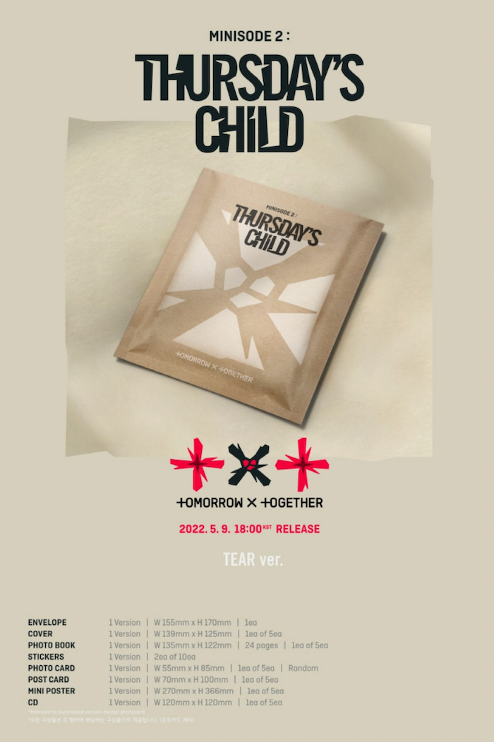 [PRE-ORDER ONLY] TOMORROW X TOGETHER (TXT) - MINISODE 2 : THURSDAY'S CHILD (4TH MINI ALBUM) TEAR VER.