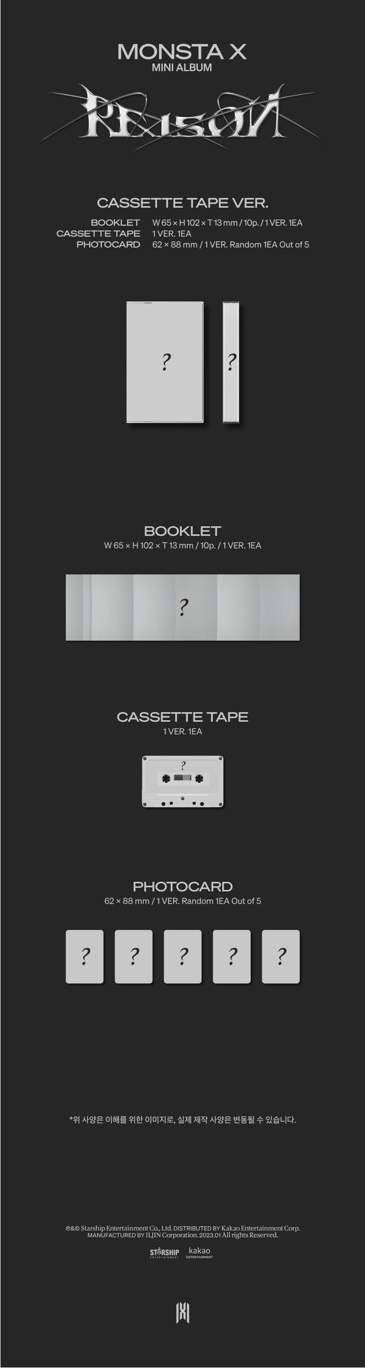 MONSTA X - REASON (12TH MINI ALBUM) CASSETTE TAPE VER.