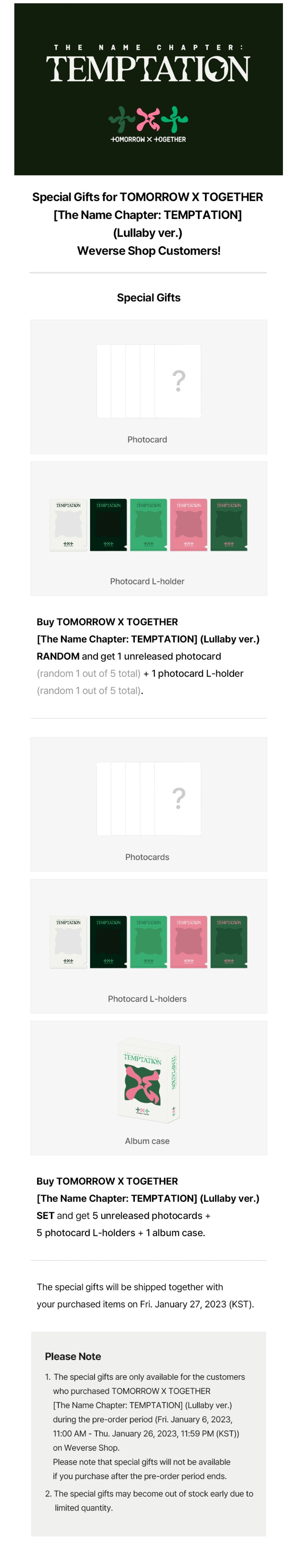 WEVERSE] TXT THE NAME CHAPTER : TEMPTATION LULLABY VER. (SET