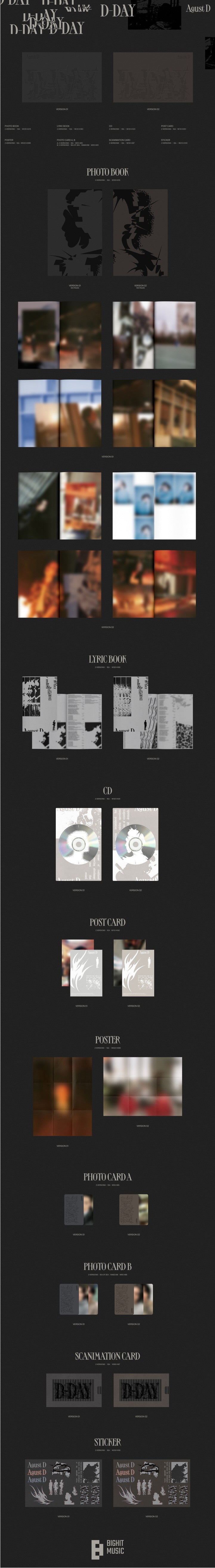 [EARLY-BIRD] [WEVERSE] AGUST D D-DAY (SET) + D-DAY (WEVERSE ALBUMS VER.) SET