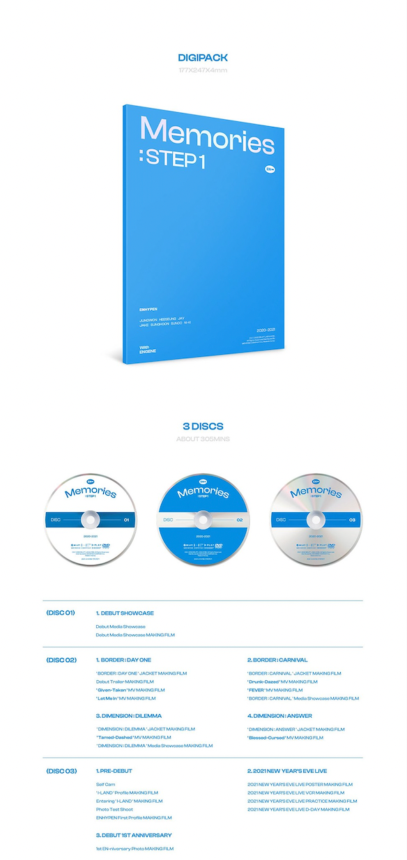 ENHYPEN PIECES OF MEMORIES & MEMORIES : STEP 1 DVD