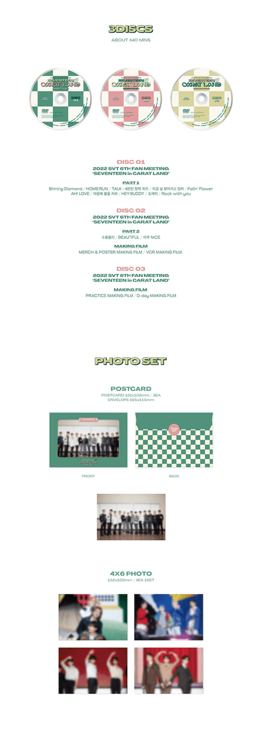 SEVENTEEN 2022 SEVENTEEN IN CARAT LAND MEMORY BOOK + DVD