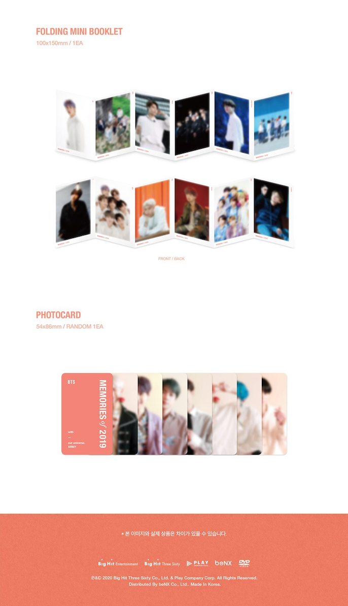 BTS MEMORIES OF 2019 DVD