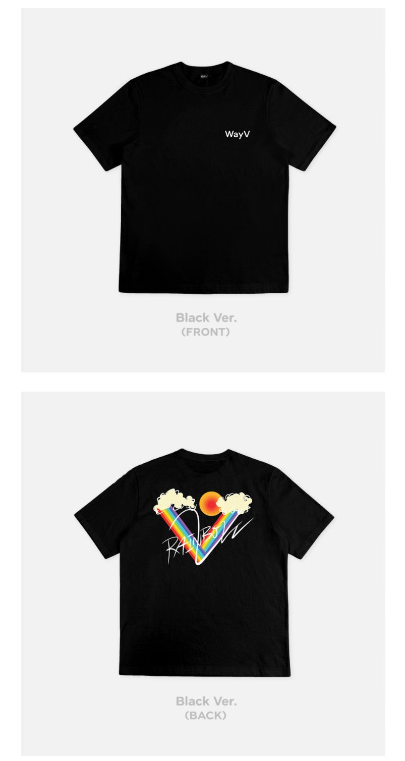 WAYV RAINBOW V T-SHIRT (BLACK VER.)