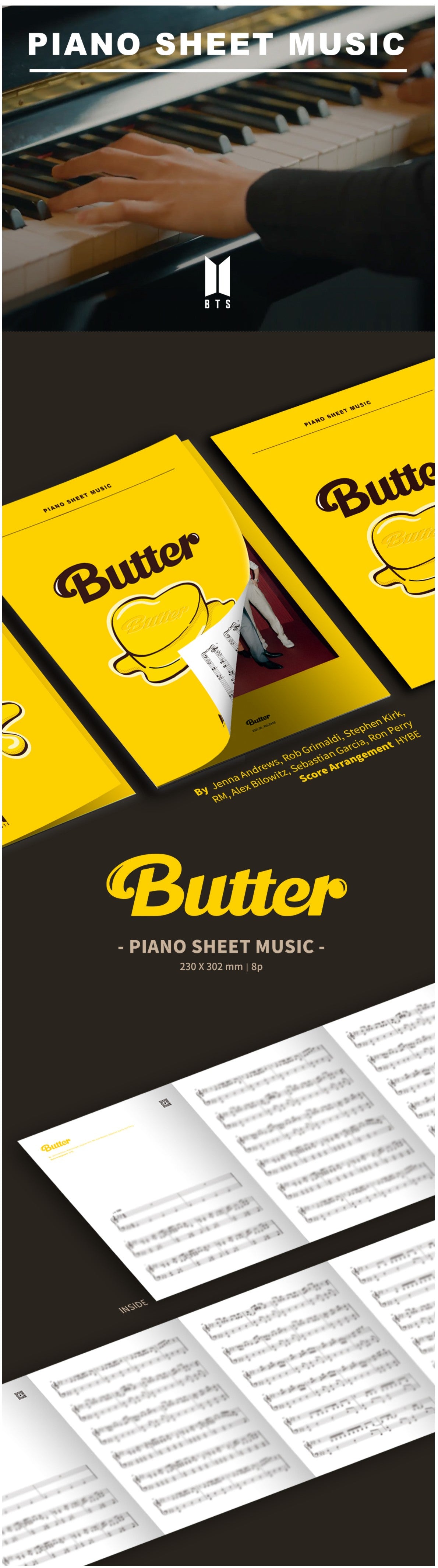 BTS PIANO SHEET MUSIC - BUTTER