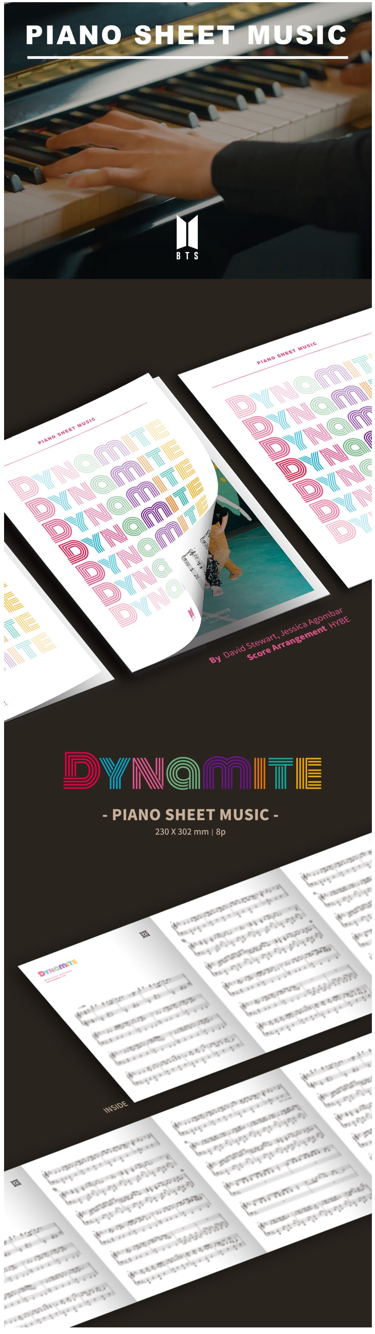 BTS PIANO SHEET MUSIC - DYNAMITE