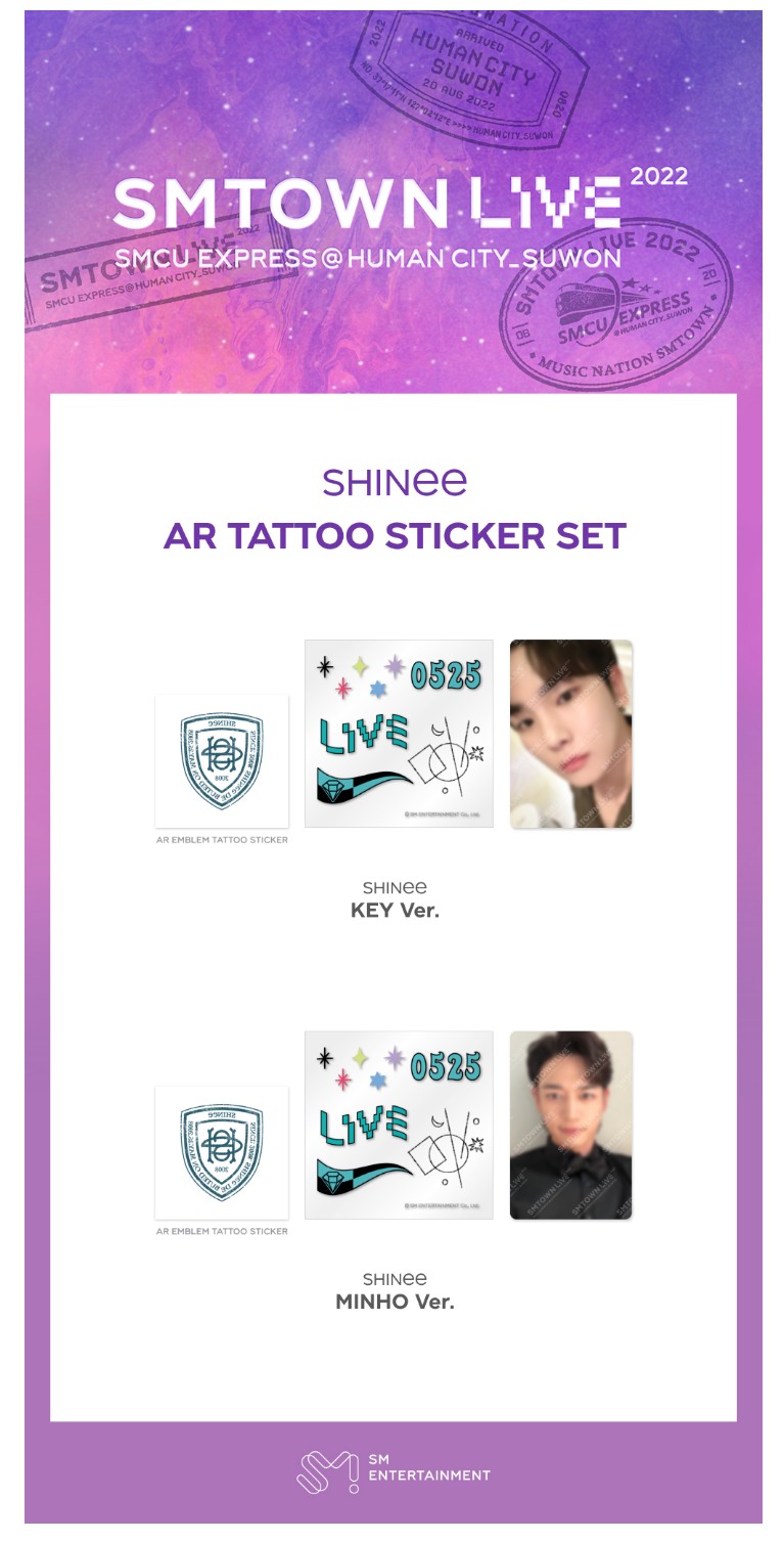 SHINEE AR TATTOO STICKER SET