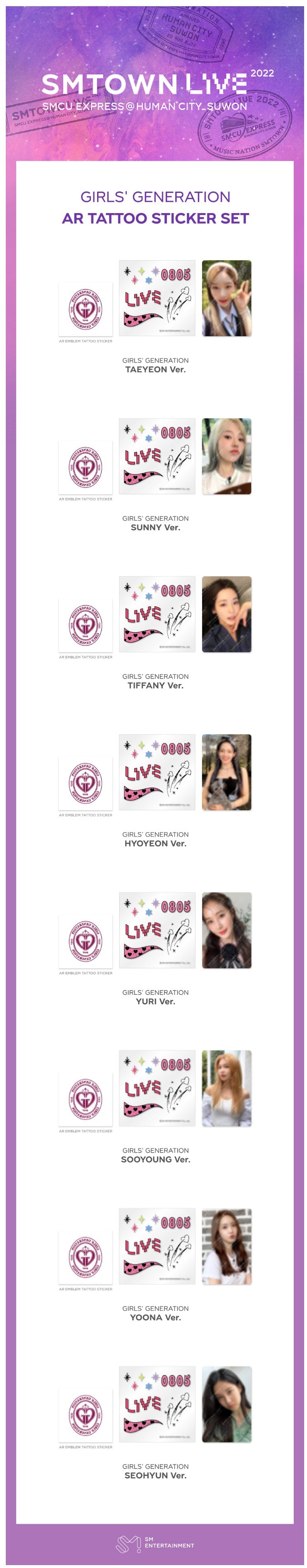 GIRLS' GENERATION AR TATTOO STICKER SET