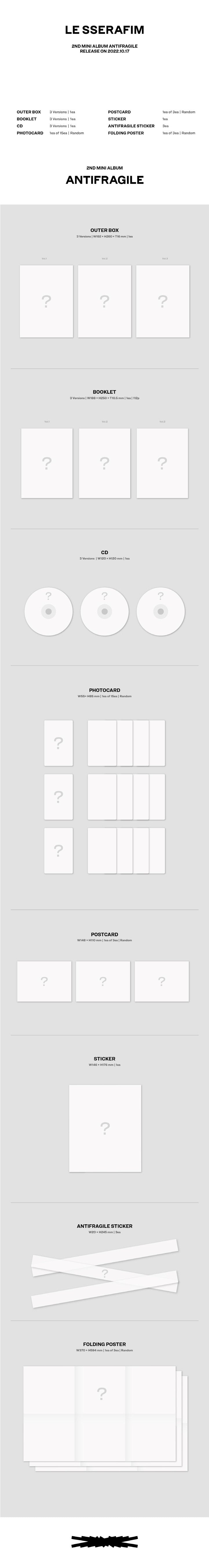 HOLOGRAM PHOTOCARD LE SSERAFIM - ANTIFRAGILE (2ND MINI ALBUM)