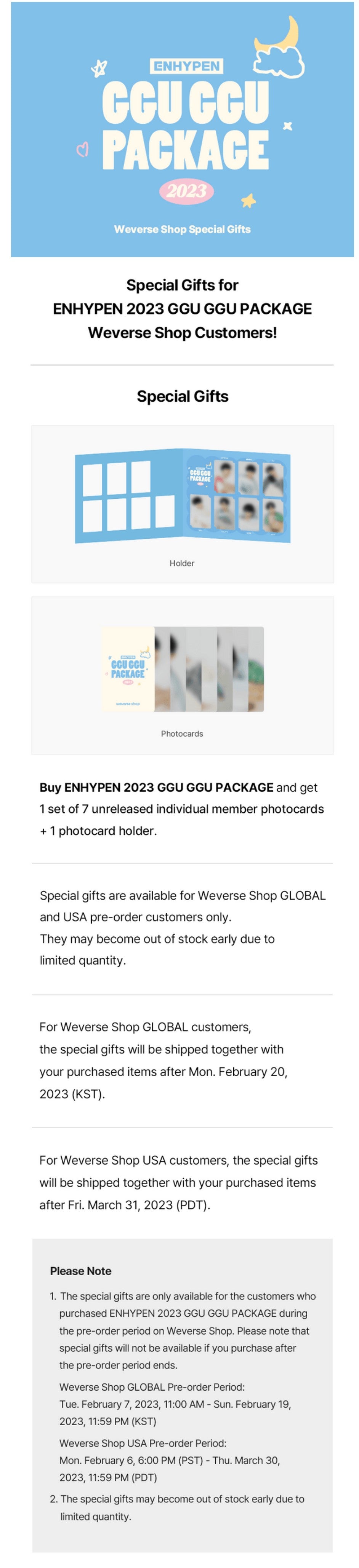 ENHYPEN 2023 GGU GGU PACKAGE