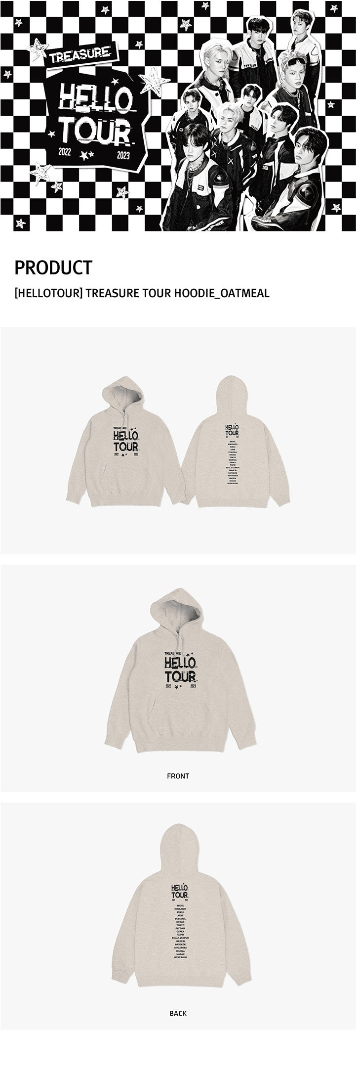 TREASURE [HELLOTOUR] HOODIE_OATMEAL