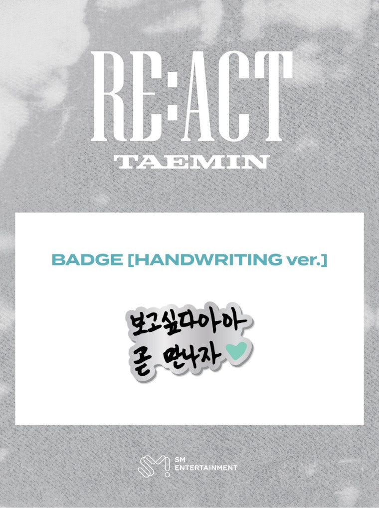 TAEMIN [RE:ACT] BADGE [HANDWRITING VER.]